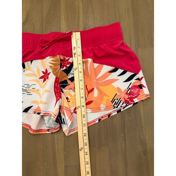 Roxy Womens Tropical Floral Board Shorts Pink Orange Size Medium Drawstring Swim - Picture 4 of 7